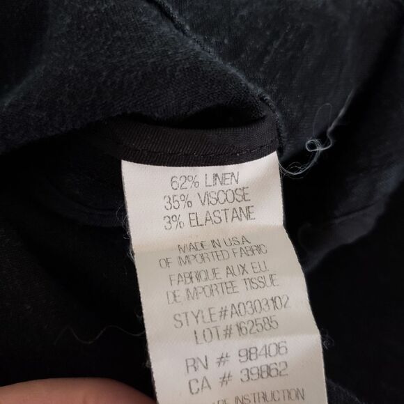 Theory Size 2 XSmall Black Linen Cropped Tie Waist Blazer Jacket - Picture 11 of 12
